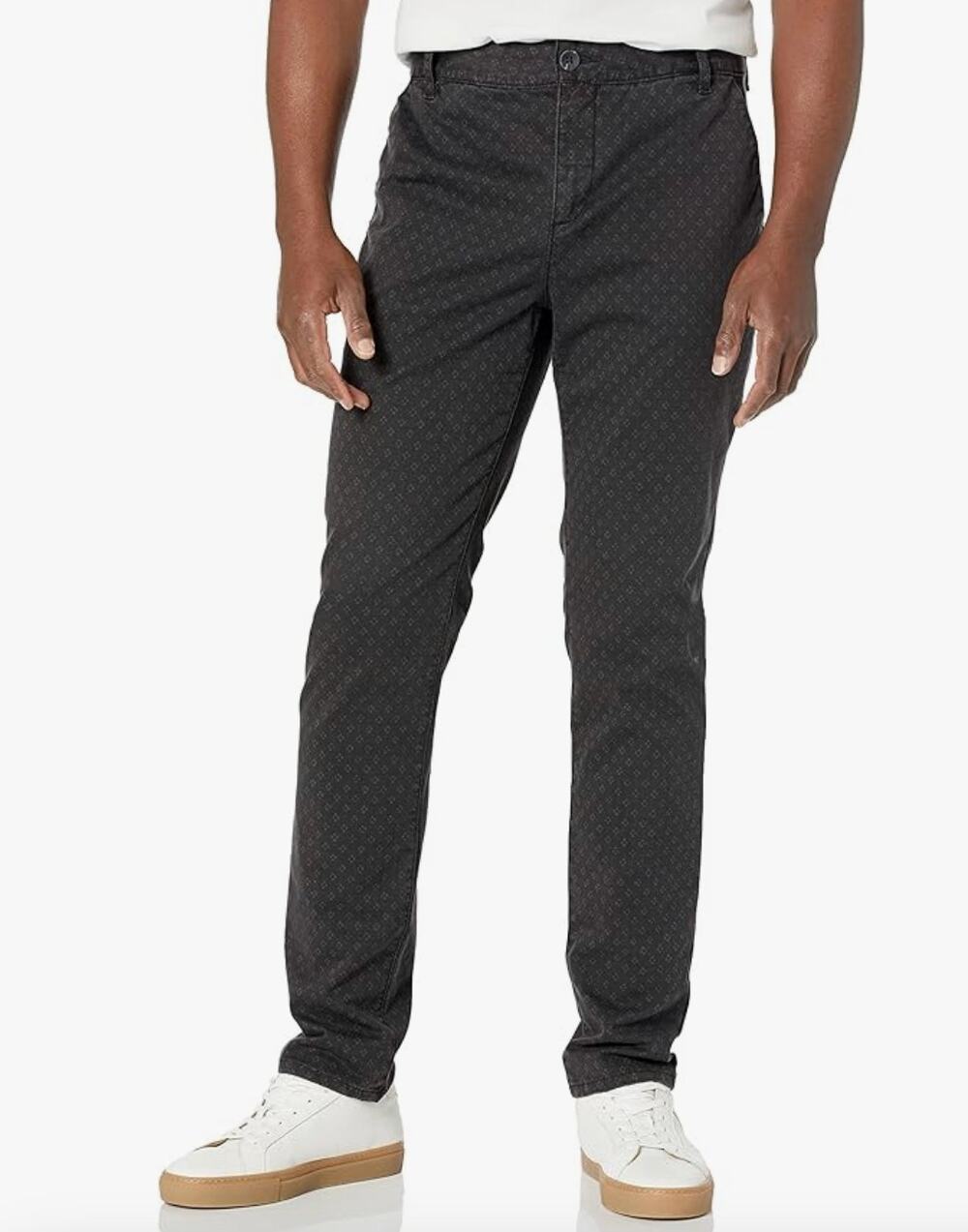 PAIGE Mens Stafford Printed Slim Fit Trouser Pant Grey Multi 31x32 Chino Stretch